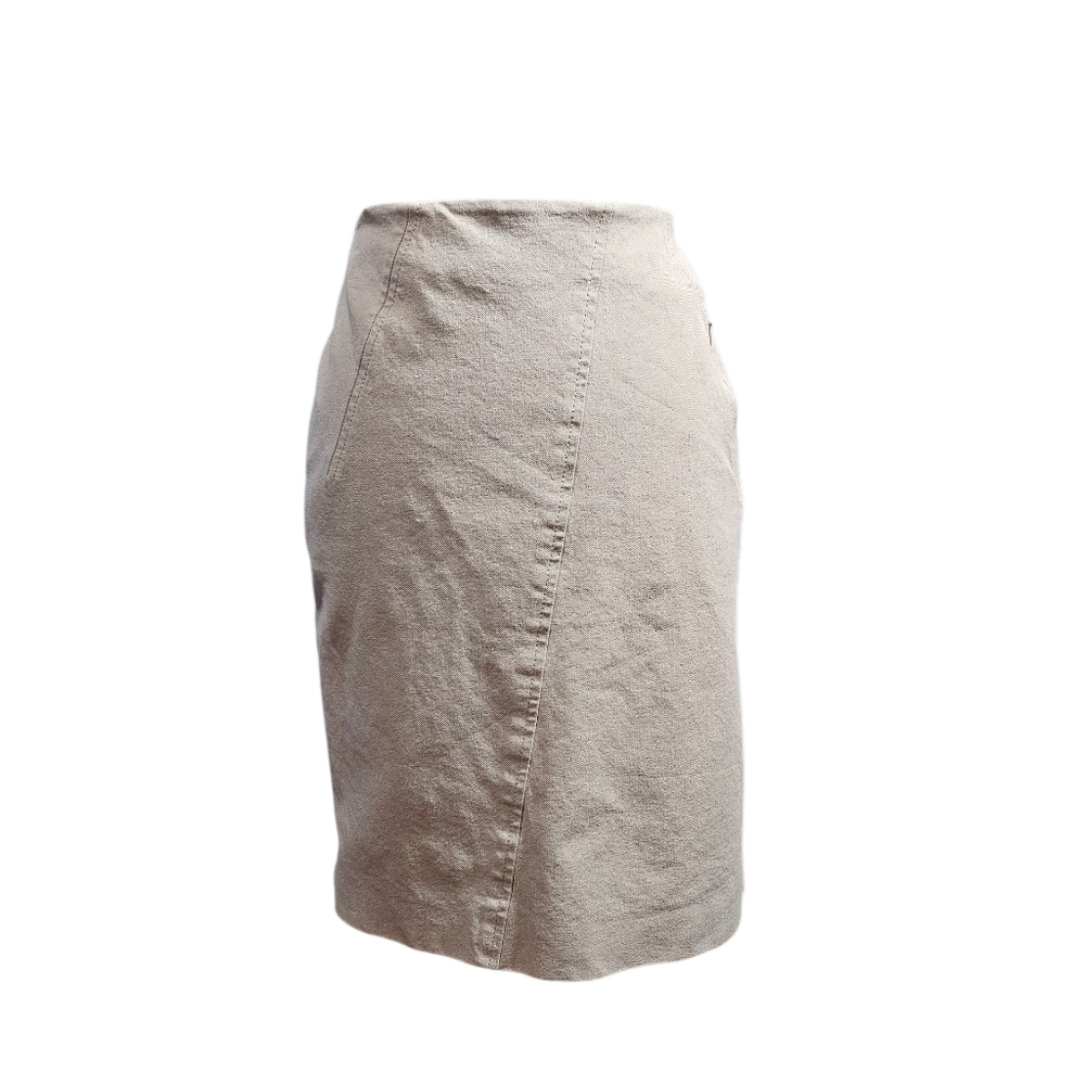 Akris Punto Khaki Canvas Knee Length Pencil Skirt 6
